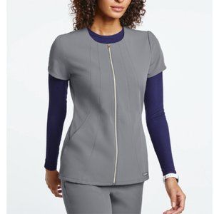 Jaanuu Gray Scrub Top (S) - NWOT